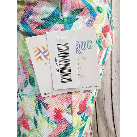 ALK Women's XS Lularoe Cassie Floral Multicolor Crepe Pencil Straight Skirt NEW - Picture 6 of 9